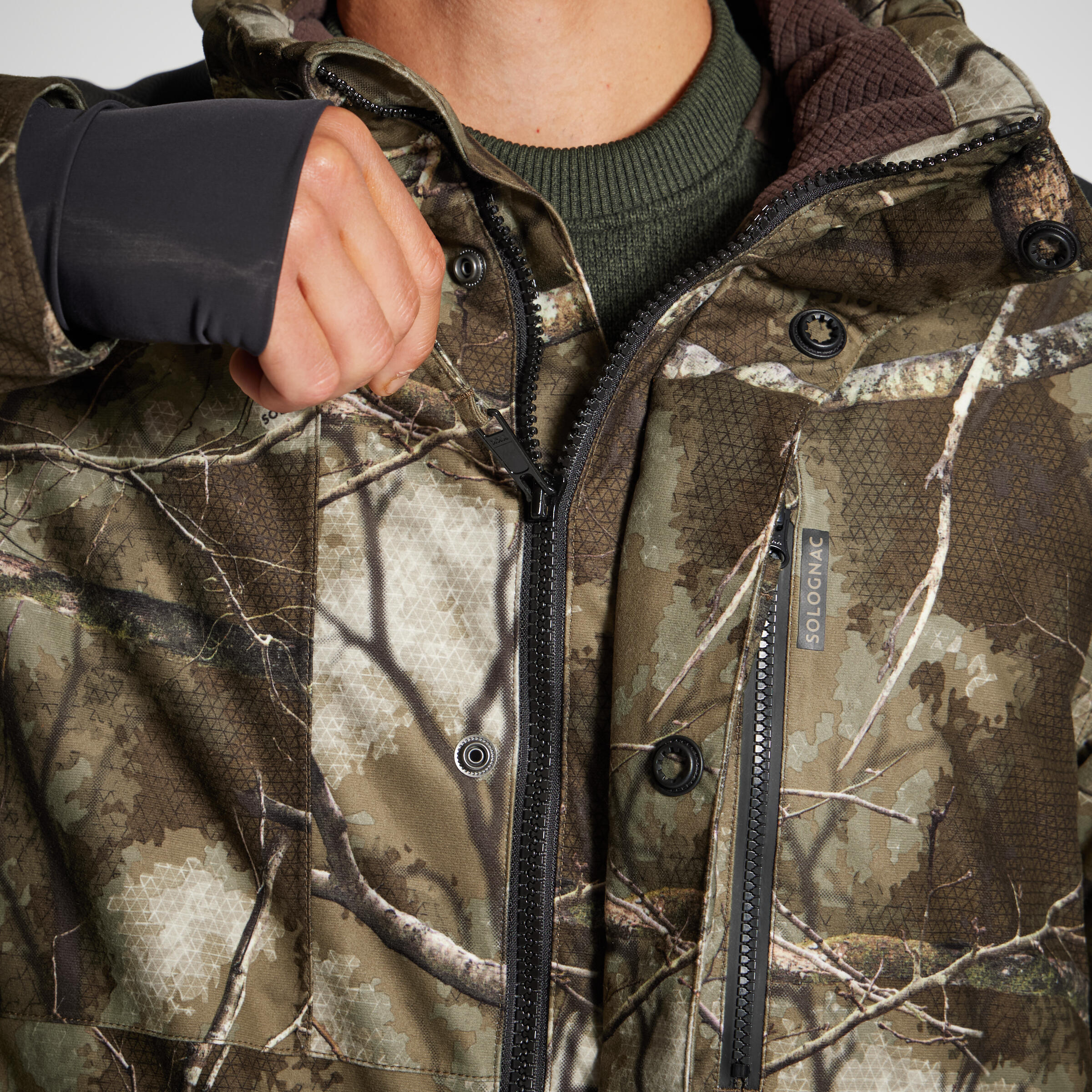 Veste de chasse chaude imperméable et silencieuse - 500 Treemetic - SOLOGNAC