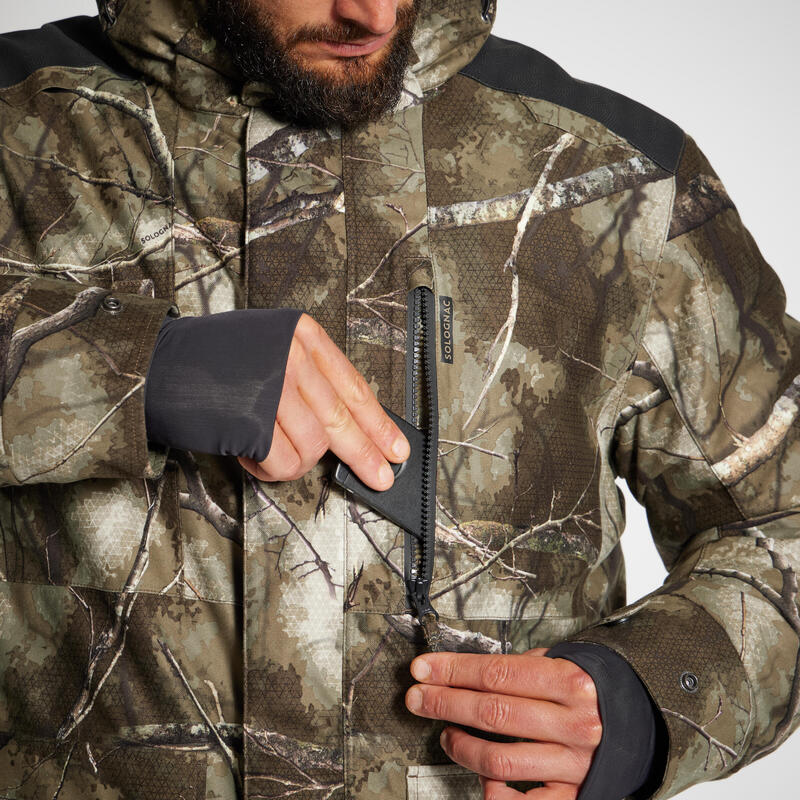 Jagd-Regenjacke 500 warm geräuscharm Treemetic 