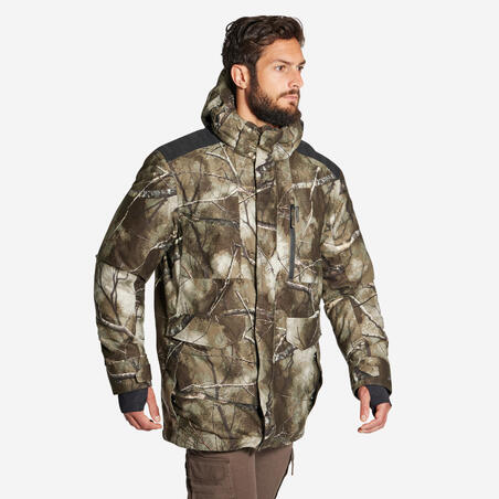 Kamuflažna tiha i vodootporna jakna za lov TREEMETIC 500