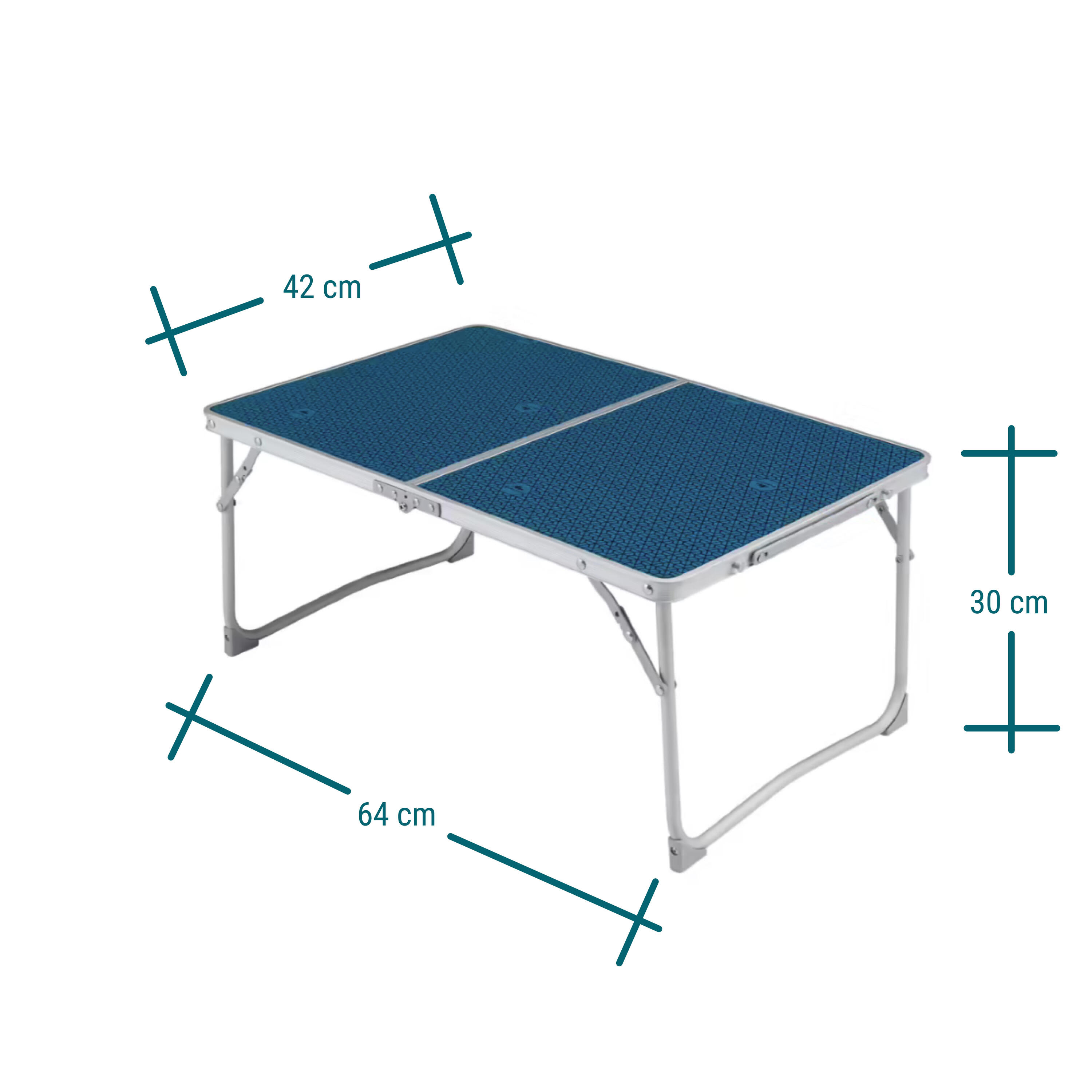 QUECHUA LOW FOLDING CAMPING TABLE - MH100 - BLUE