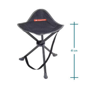 Camping Stool Tripod Foldable Supports up to 110 Kg - Dark Grey