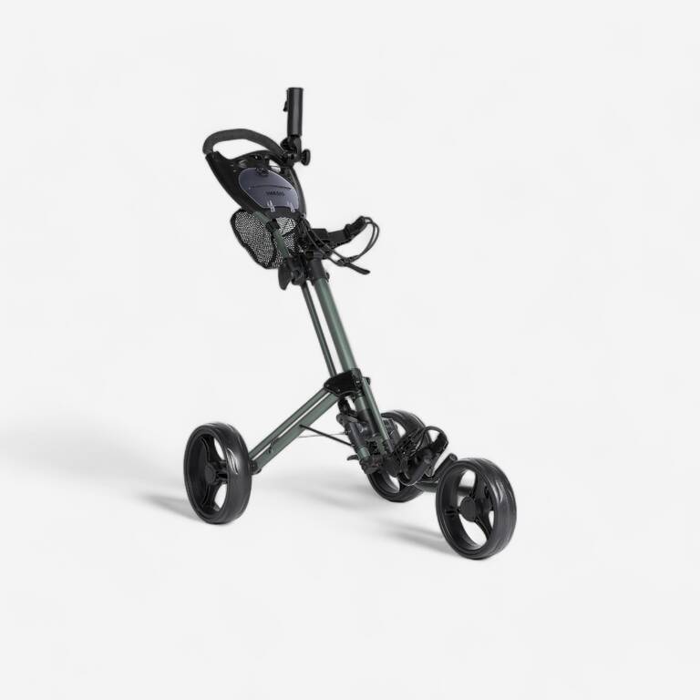 3-wheel compact golf trolley - inesis khaki