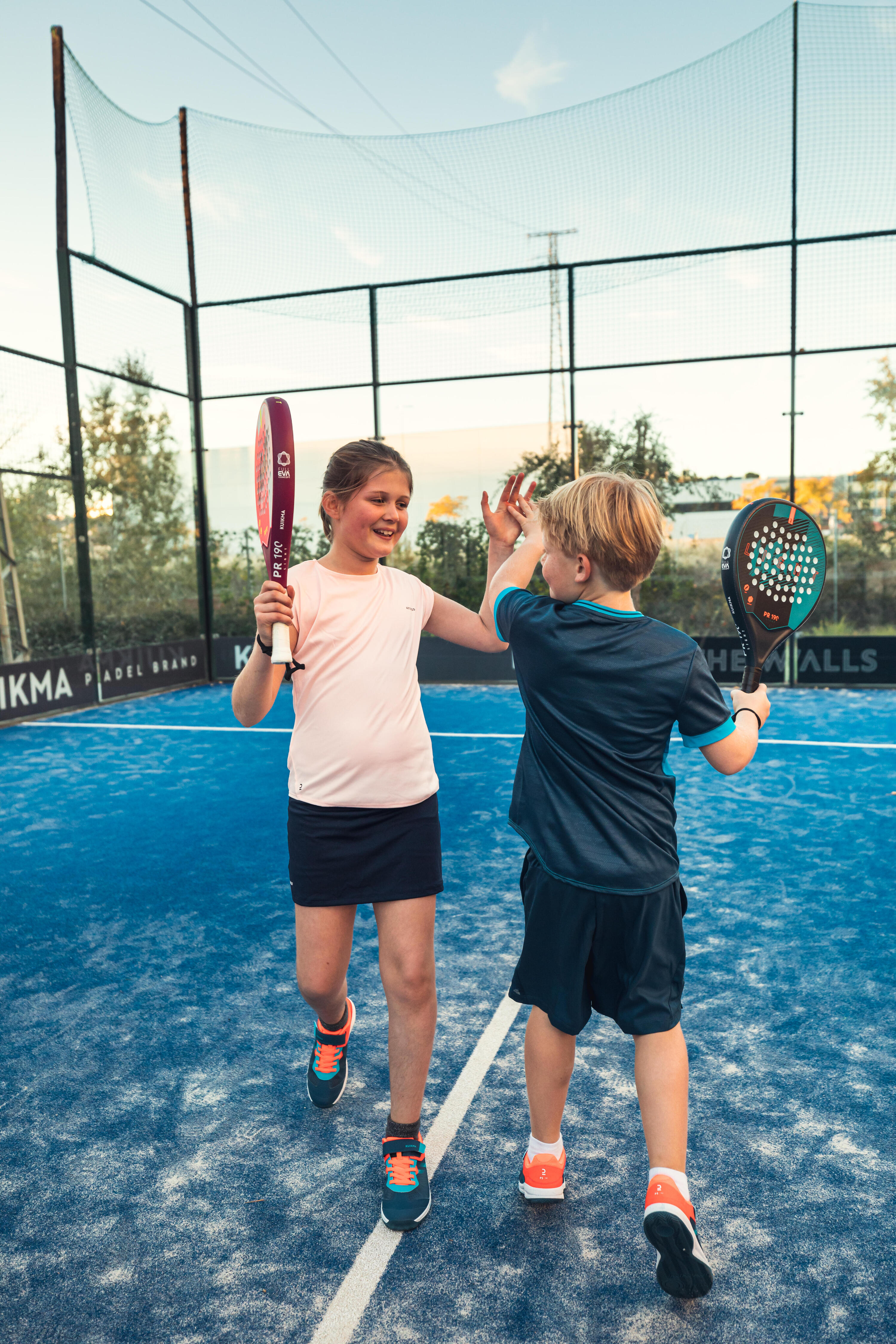 Racchetta padel bambino PR 190 LIGHT bianco-rosa 13/15