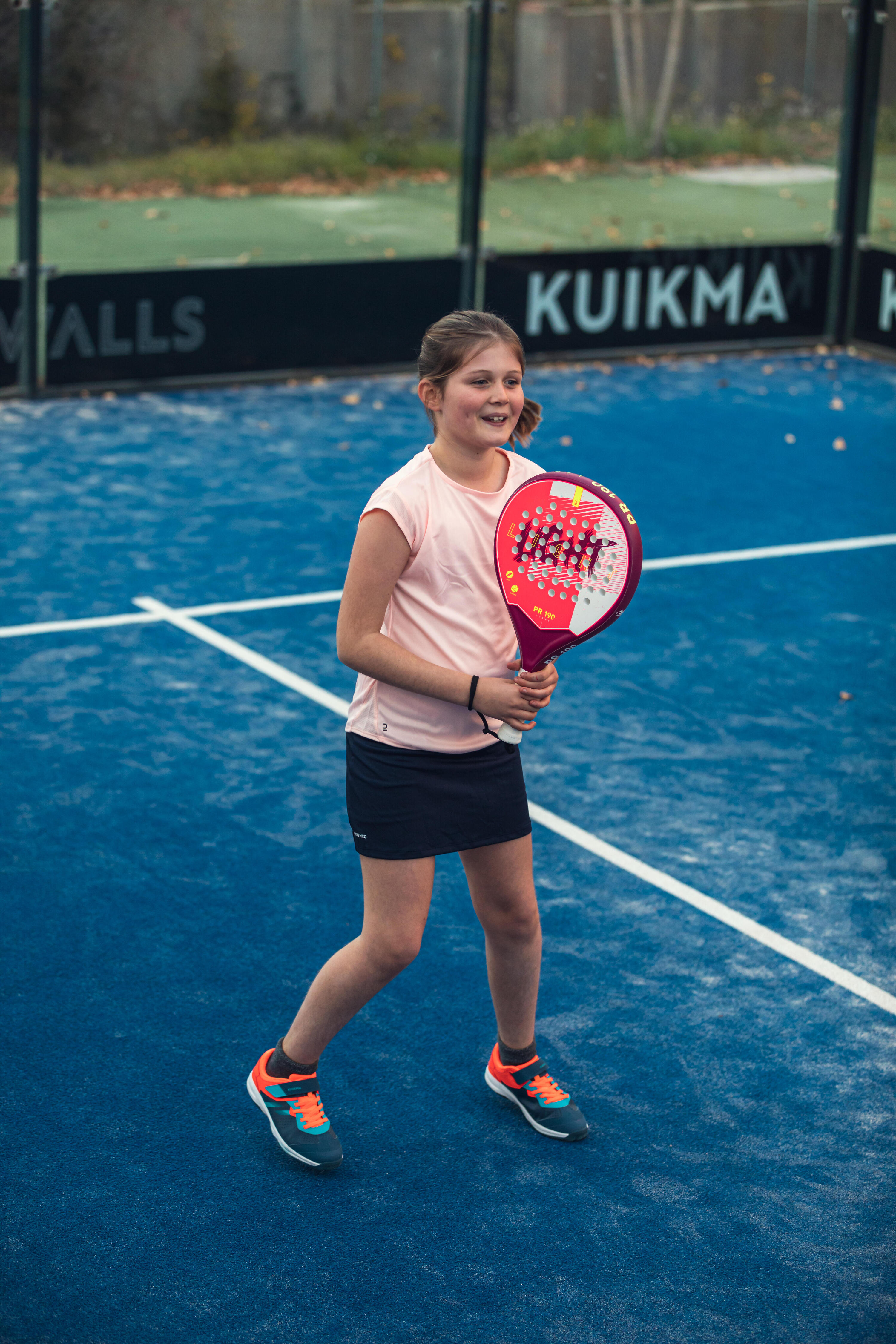Racchetta padel bambino PR 190 LIGHT bianco-rosa 15/15