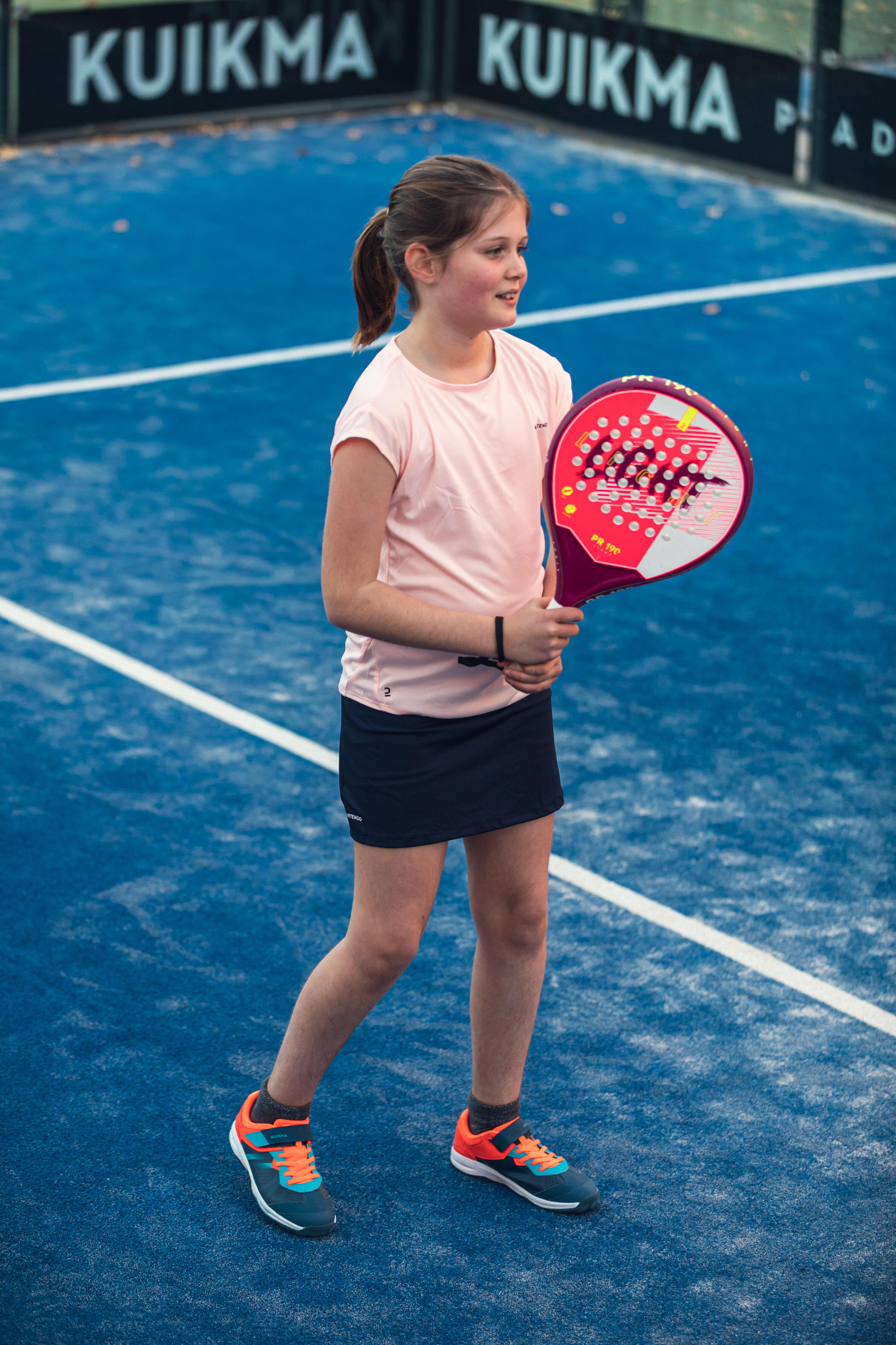 Racchetta padel bambino PR 190 LIGHT bianco-rosa 12/15
