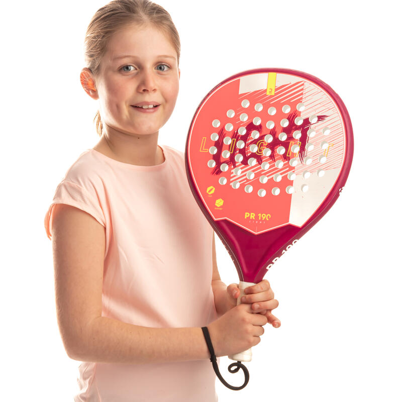 Racchetta padel bambino PR 190 LIGHT bianco-rosa