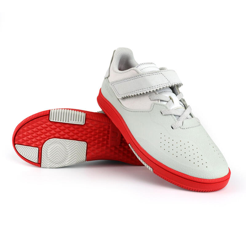 Schoenen voor street football Barrio KID grijs/rood