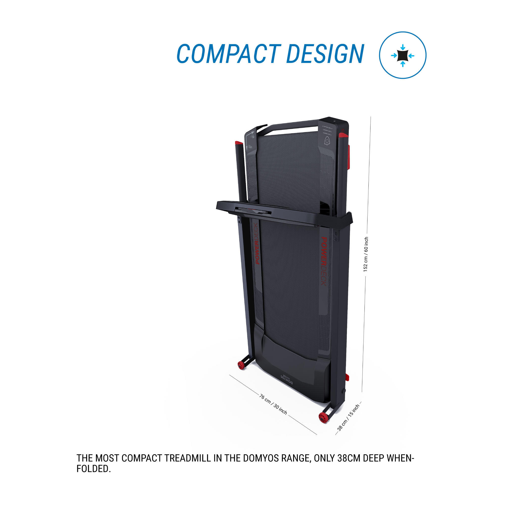 Smart Foldable Treadmill Upto 14 kmph, Supports upto 130kg, Run100E - Black