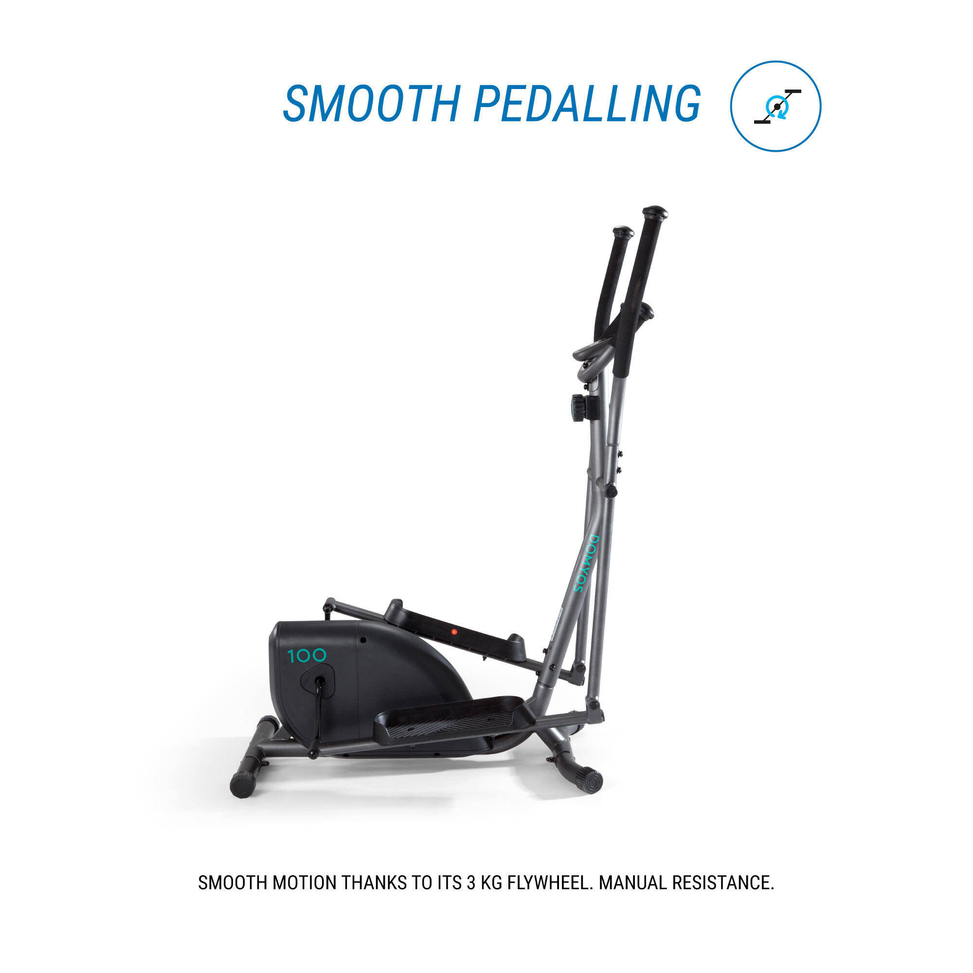 Elliptical EL100, 3kg Flywheel, 8 Resistance Levels, Cross Trainer, Max 100 kg -  4