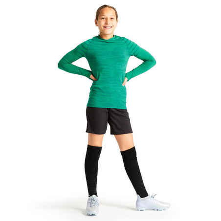 Kids' Long-Sleeved Thermal Base Layer Top Keepdry 500 - Green