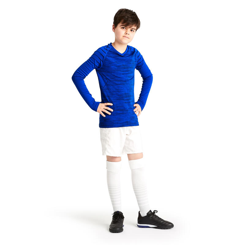 Kinder Fussball Funktionsshirt langarm - Keepdry 500 Wärmekomfort indigoblau