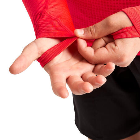 ТЕРМОБЕЛЬЁ (ВЕРХ) С ДЛИННЫМИ РУКАВАМИ ДЛЯ ДЕТЕЙ КРАСНОЕ KEEPDRY 500