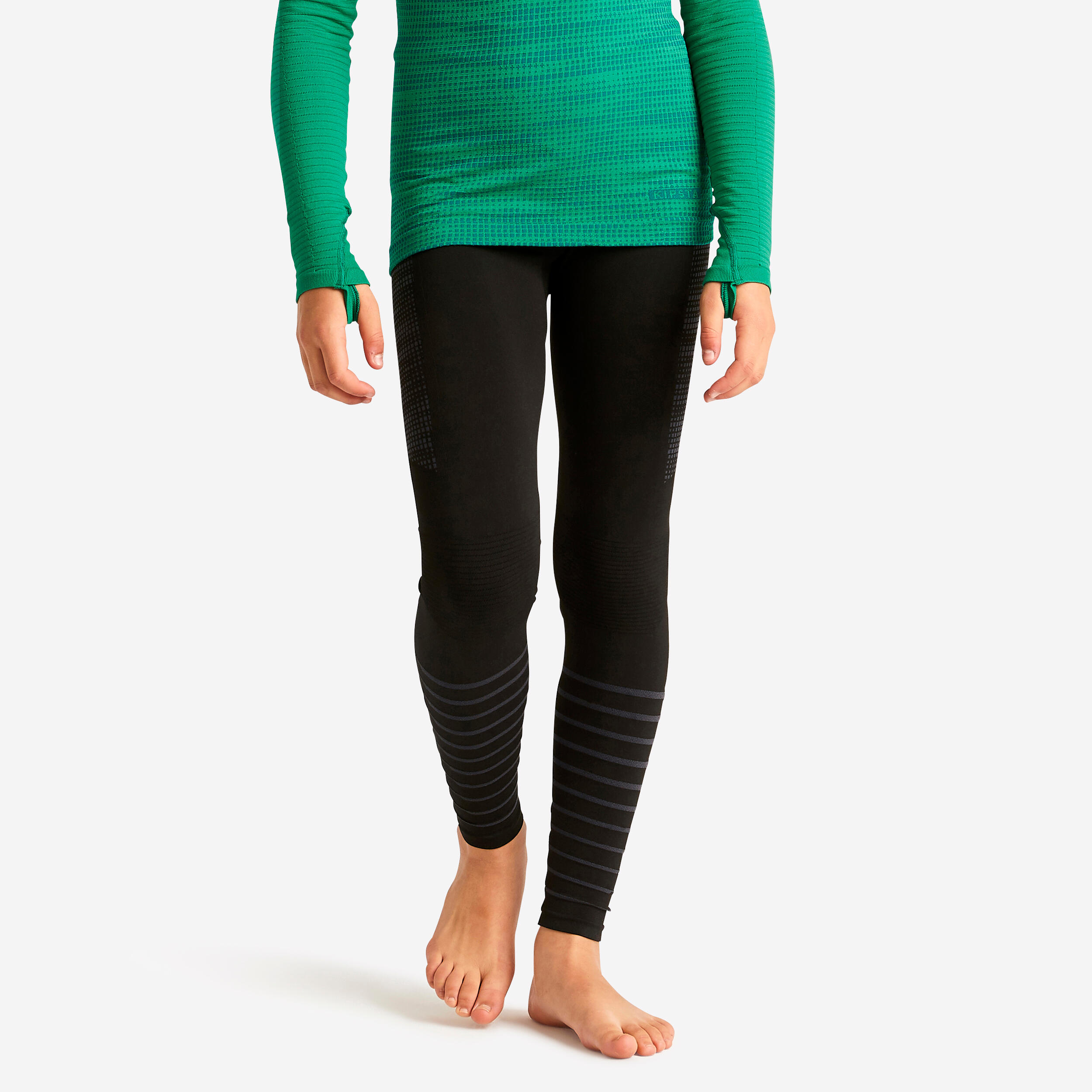 Kipsta - Collant Thermique Enfant Keepdry 500 Noir - Collant - Football / Futsal / Sepak - Gris-noir - 12 À 14 Ans - Decathlon