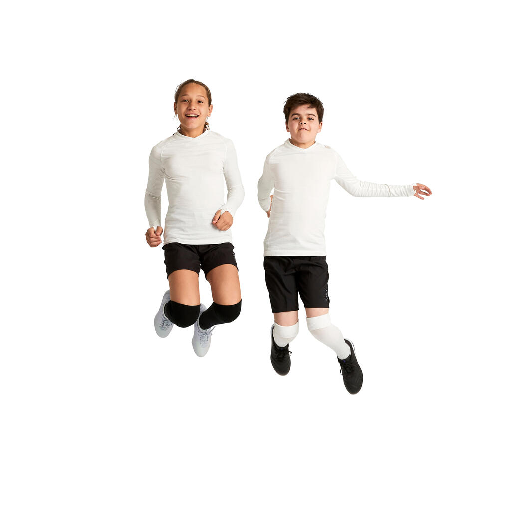 Kids' Long-Sleeved Thermal Base Layer Top Keepdry 500 - White