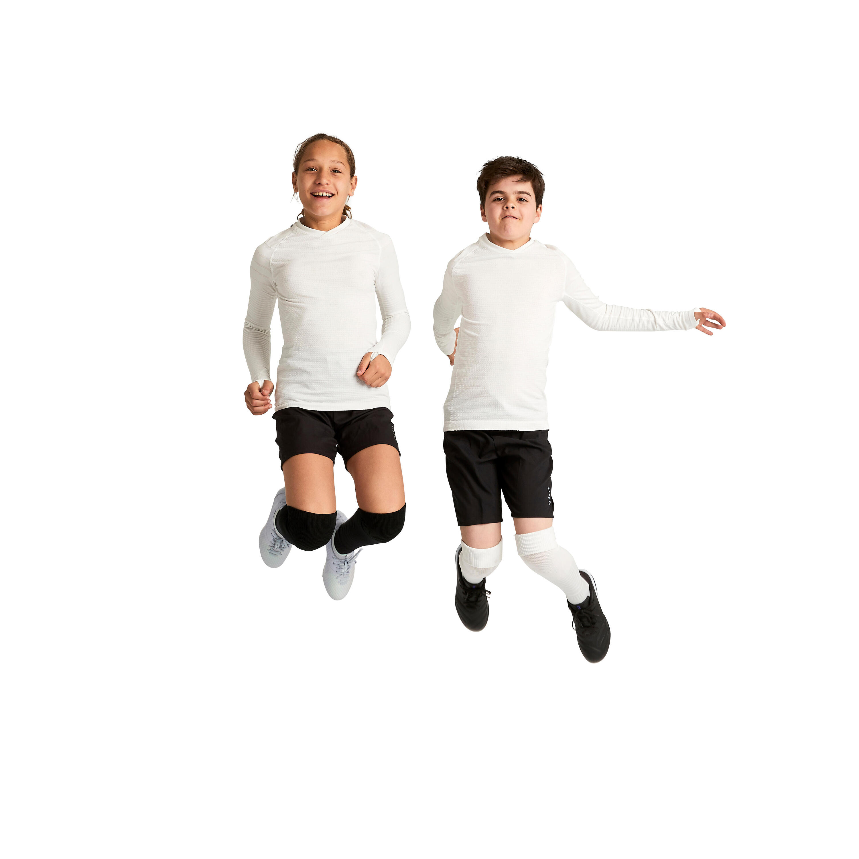 Kids' Long-Sleeved Thermal Base Layer Top Keepdry 500 - White 6/11