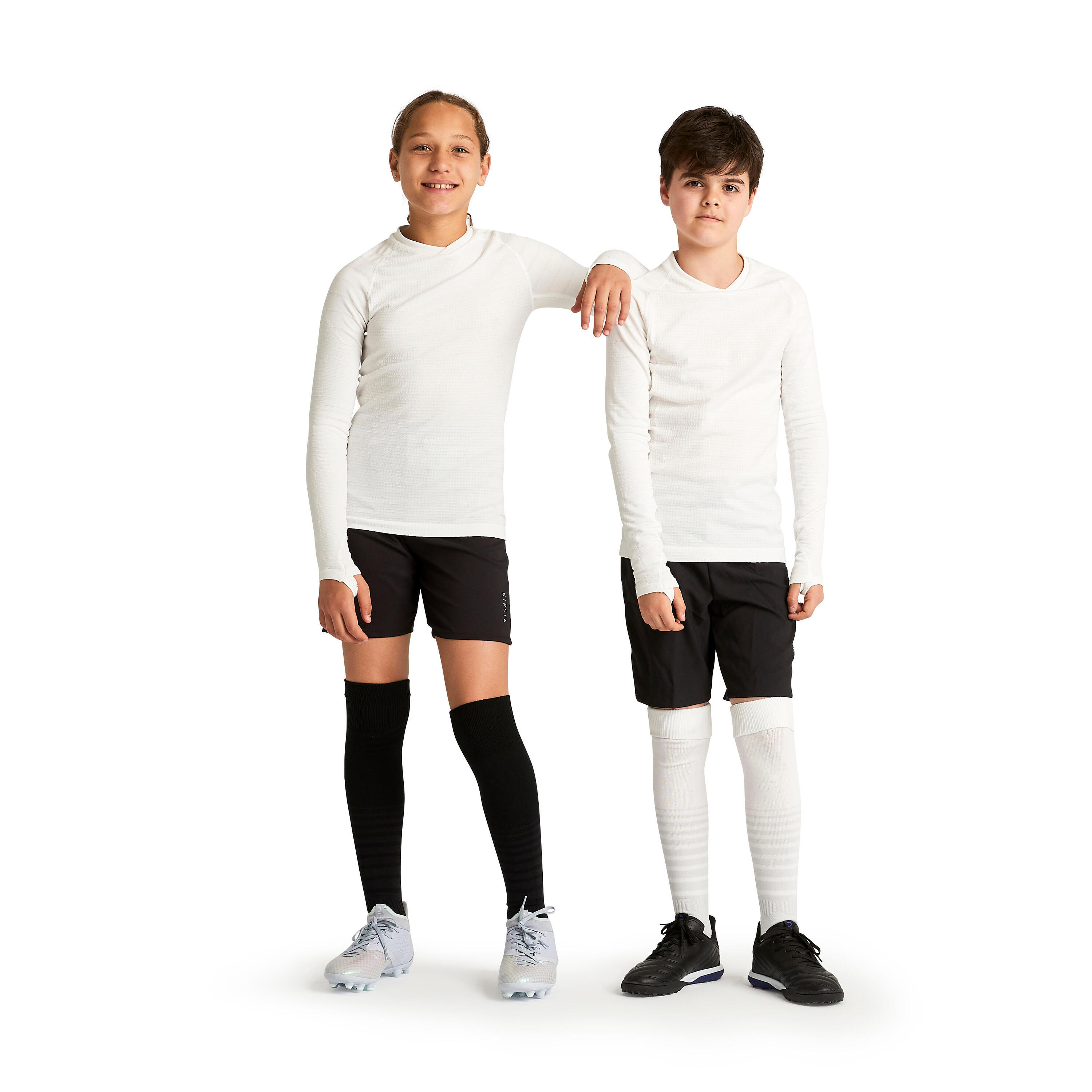 Kids' Long-Sleeved Thermal Base Layer Top Keepdry 500 - White 4/11