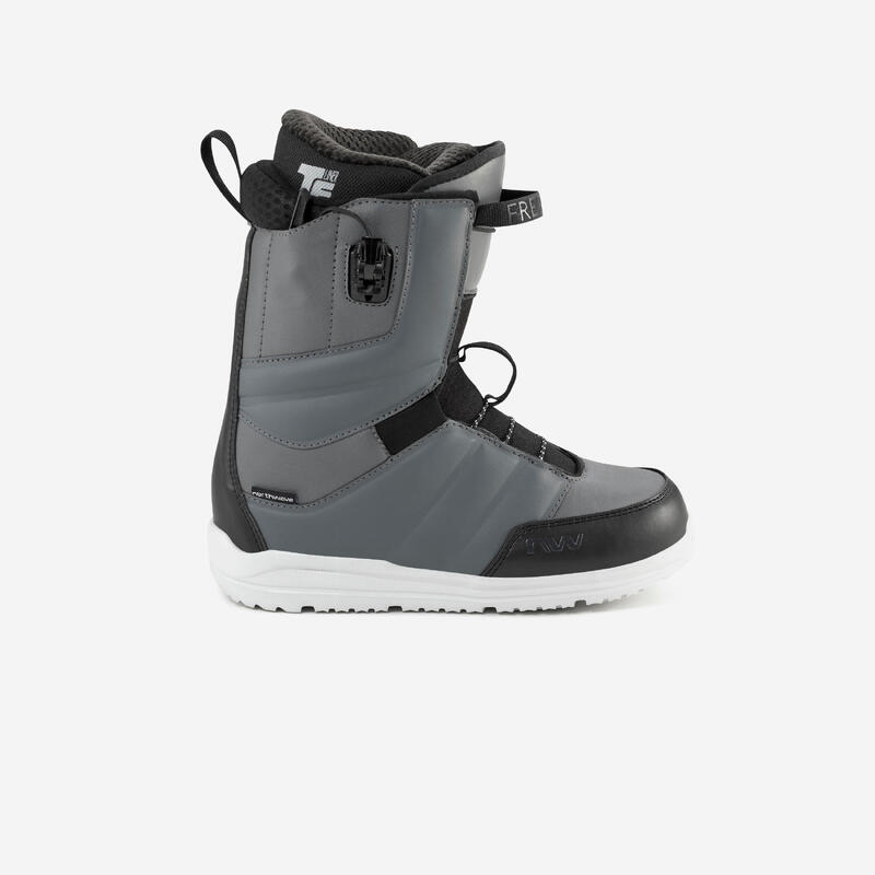 Botas de snowboard freestyle Homem com aperto rápido-Freedom SL-cinzento