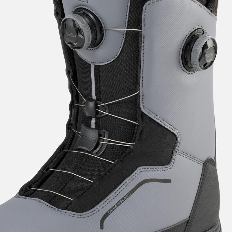 Chaussures de snowboard double molette, flex rigide - Allroad 900 Grise