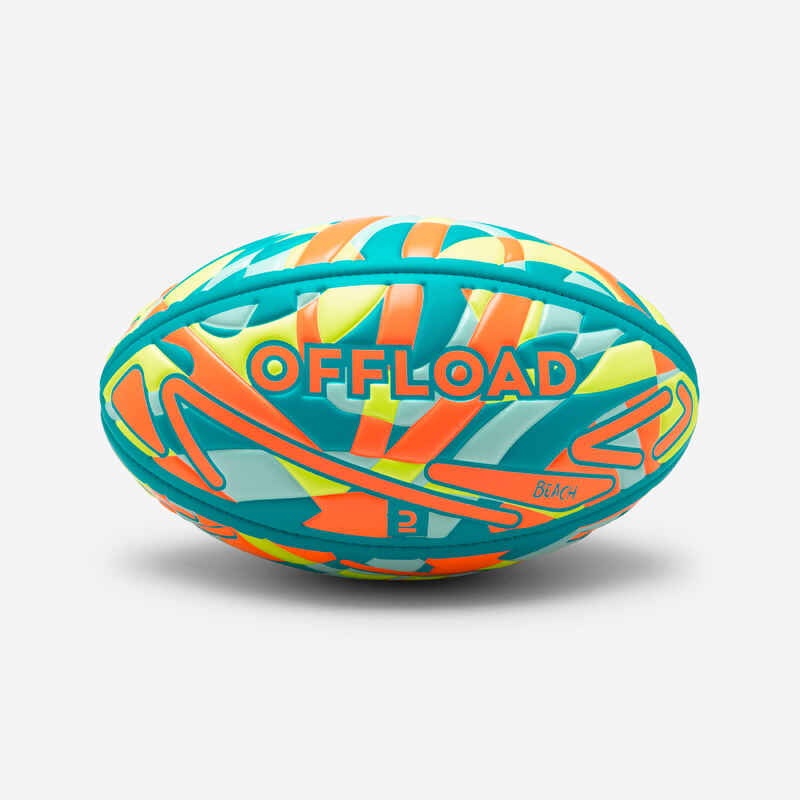 Beach Rugby Ball R100 Midi City Size 1 Blue/Yellow/Orange Decathlon