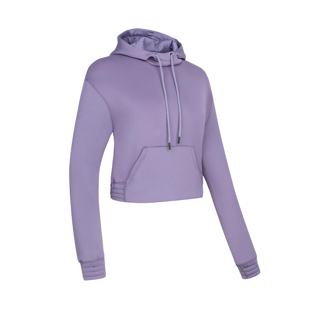 Hoodie Damen Crop Top - rosa 