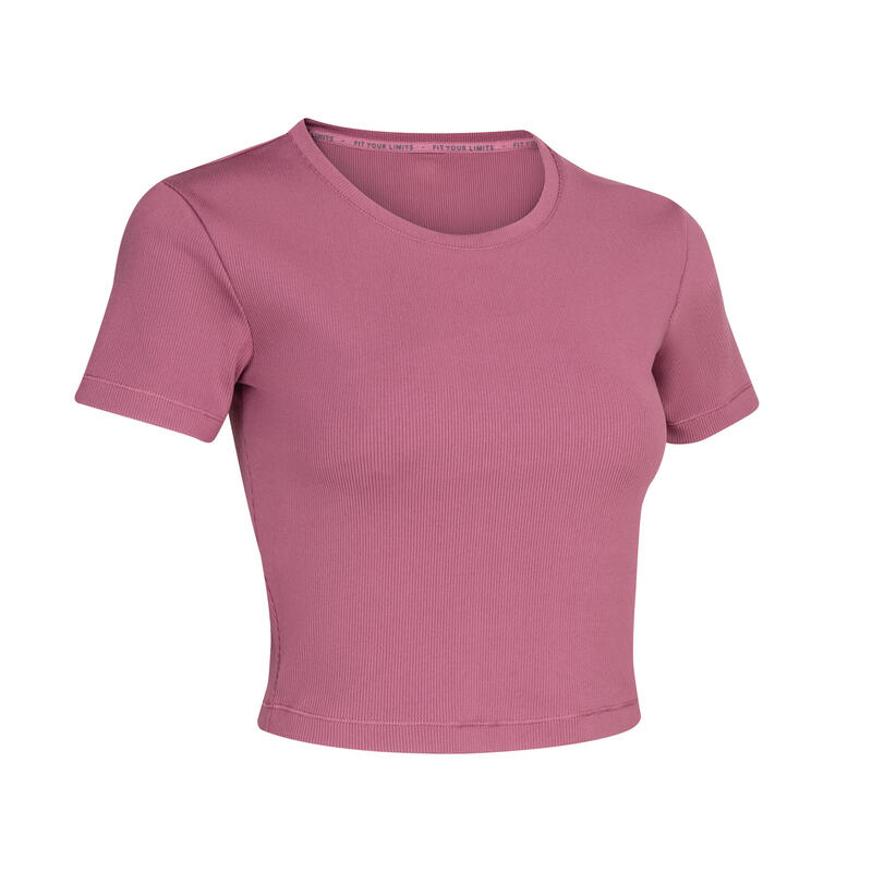 Short-Sleeved Cropped Fitness T-Shirt