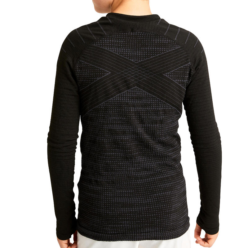 Thermoshirt kind Keepdry 500 lange mouwen zwart