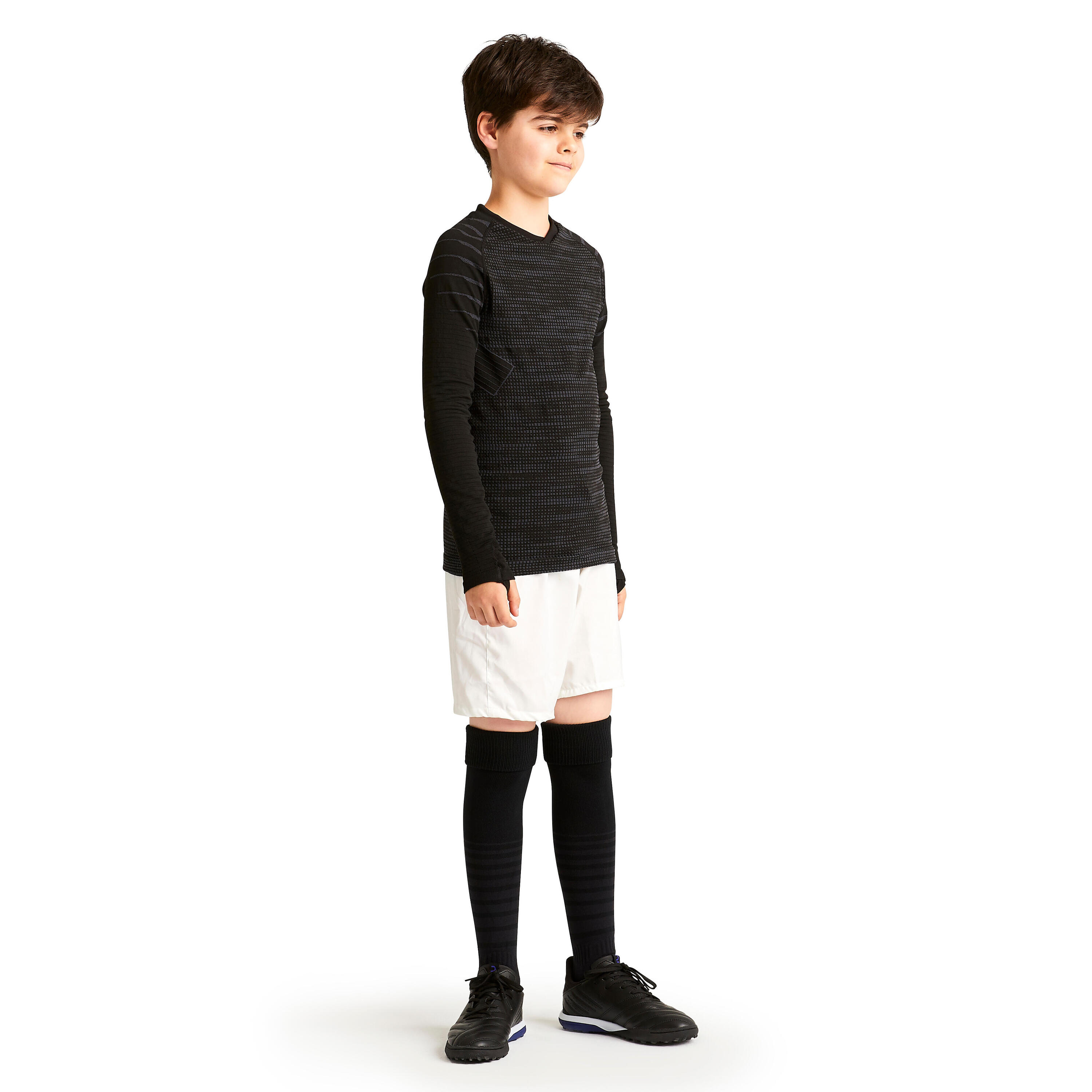 Kids' Long-Sleeved Thermal Base Layer Top Keepdry 500 - Black 6/10