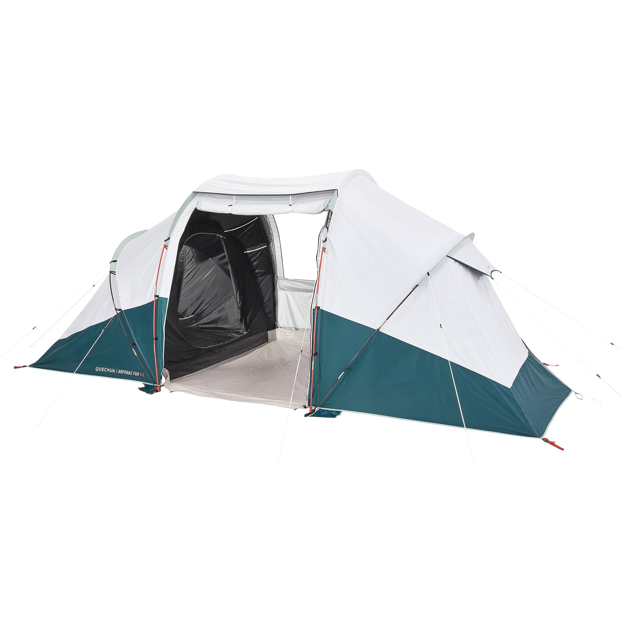 4-Person Camping Tent, Arpenaz 4.2 Fresh & Black - QUECHUA