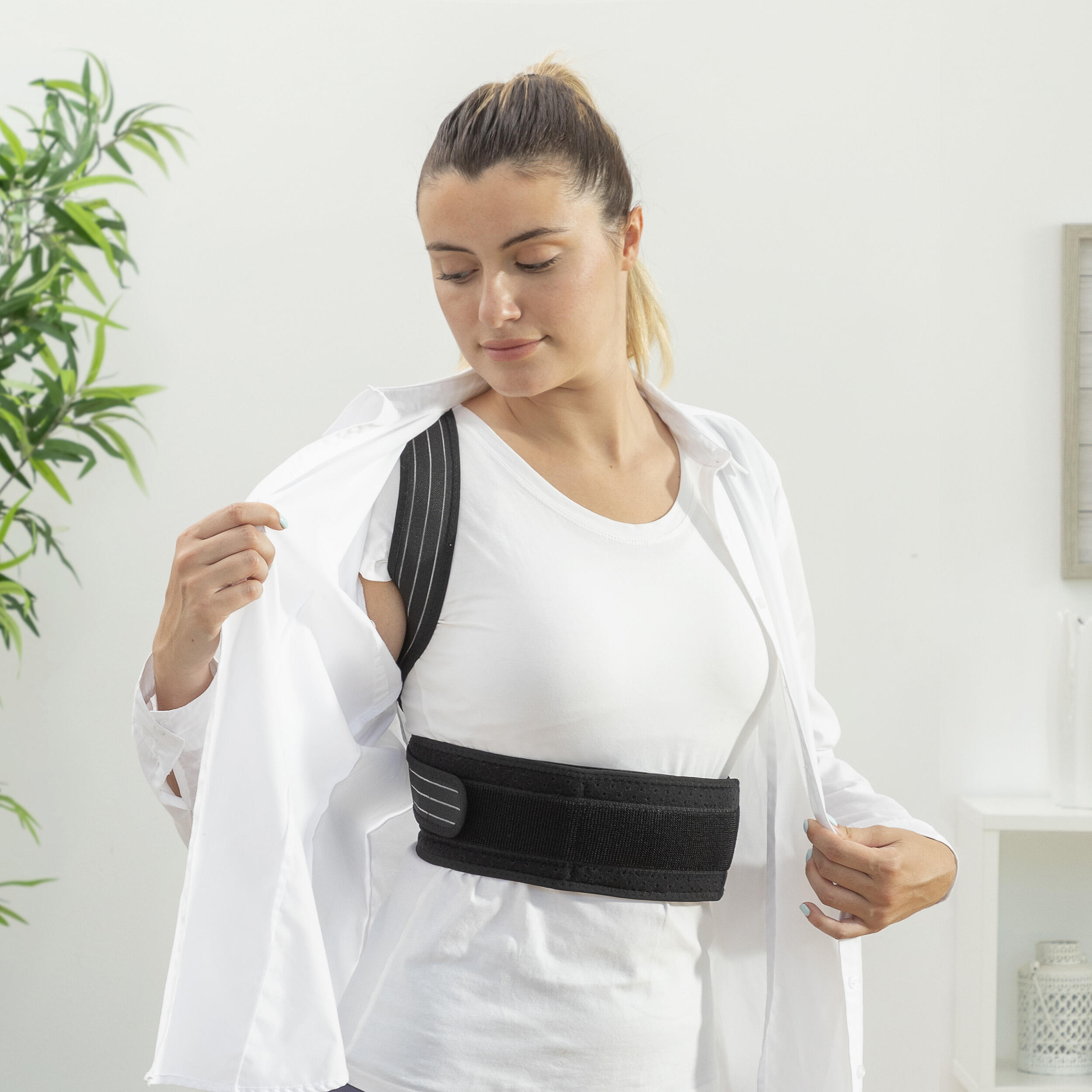 Faja lumbar Adulto Corrector de postura negro Decathlon