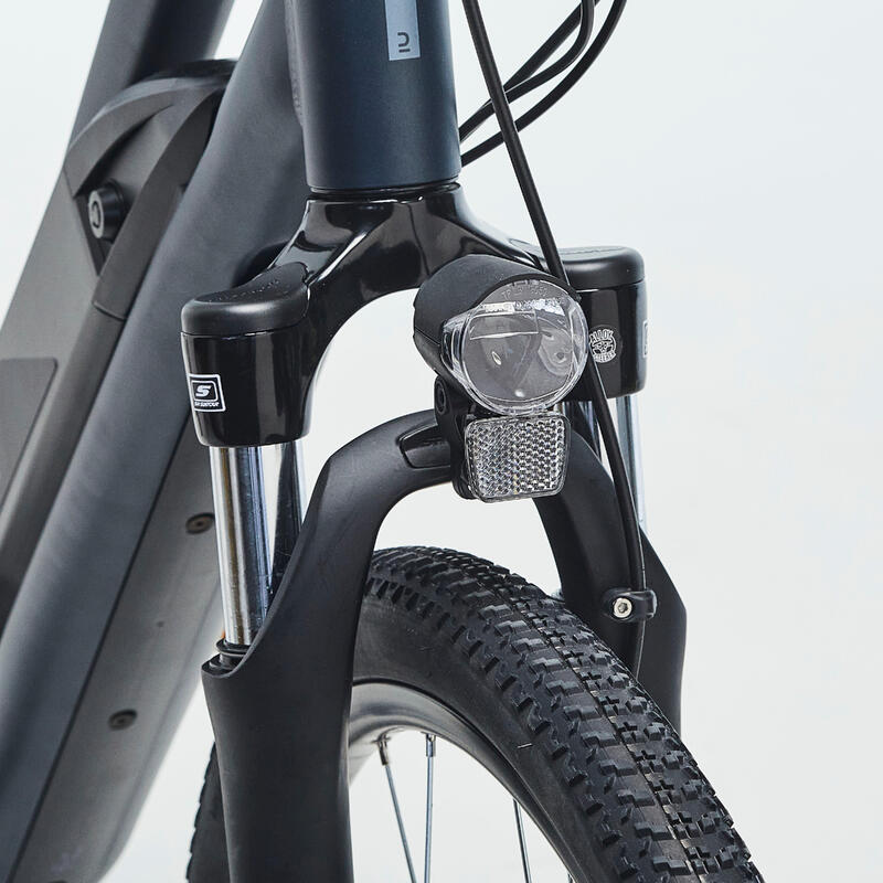 Bicicletă polivalentă electrică Riverside 100E cadru jos albastru