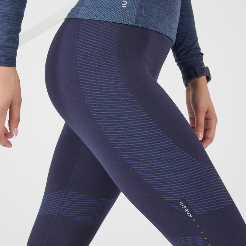 COLLANT RUNNING SANS COUTURE FEMME - KIPRUN CARE BLEU