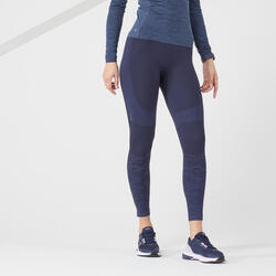 COLLANT RUNNING SANS COUTURES FEMME - KIPRUN CARE BLEU FONCE