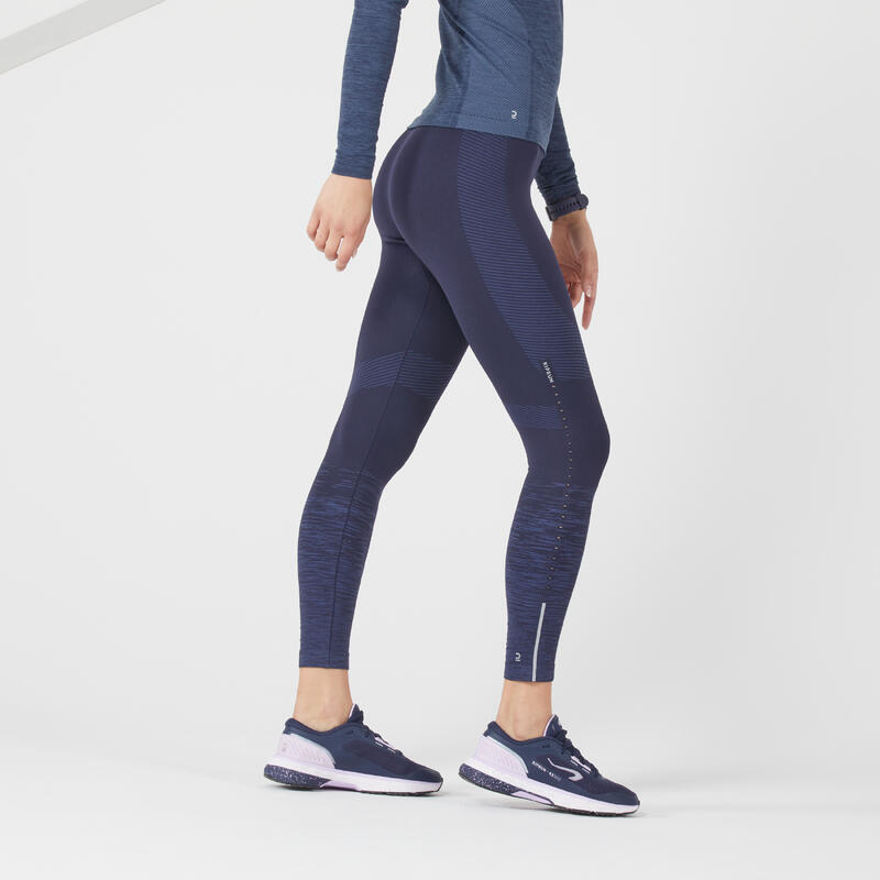 COLLANT RUNNING SANS COUTURE FEMME - KIPRUN CARE BLEU