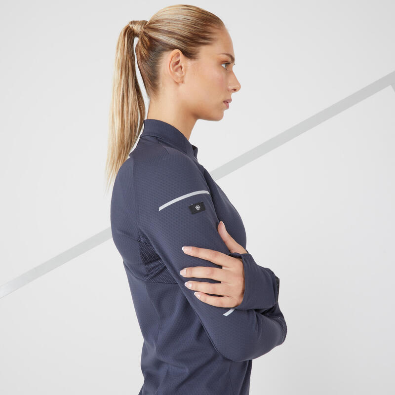 Hardloopshirt met lange mouwen voor dames winter Warm Light blauw