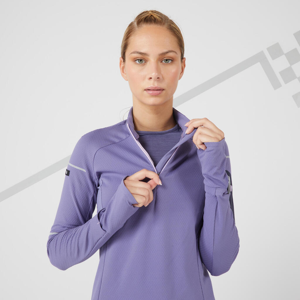 WARM LIGHT WOMEN'S LS WINTER RUNNING SHIRT - BLUE