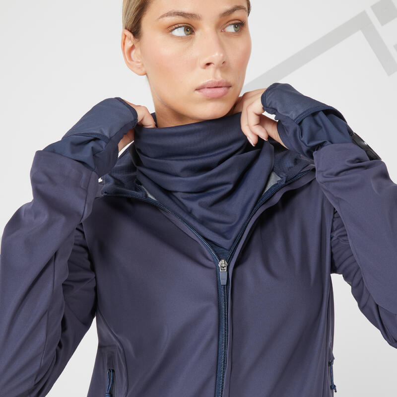 Laufjacke Winter Kiprun Warm Regul wasserabweisend winddicht Damen blau 