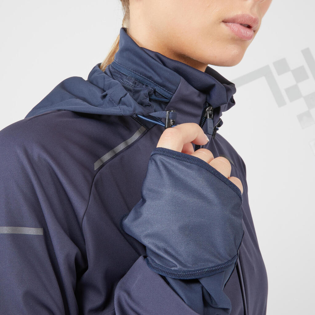 KIPRUN WARM REGUL WOMEN'S RUNNING JACKET BLUE