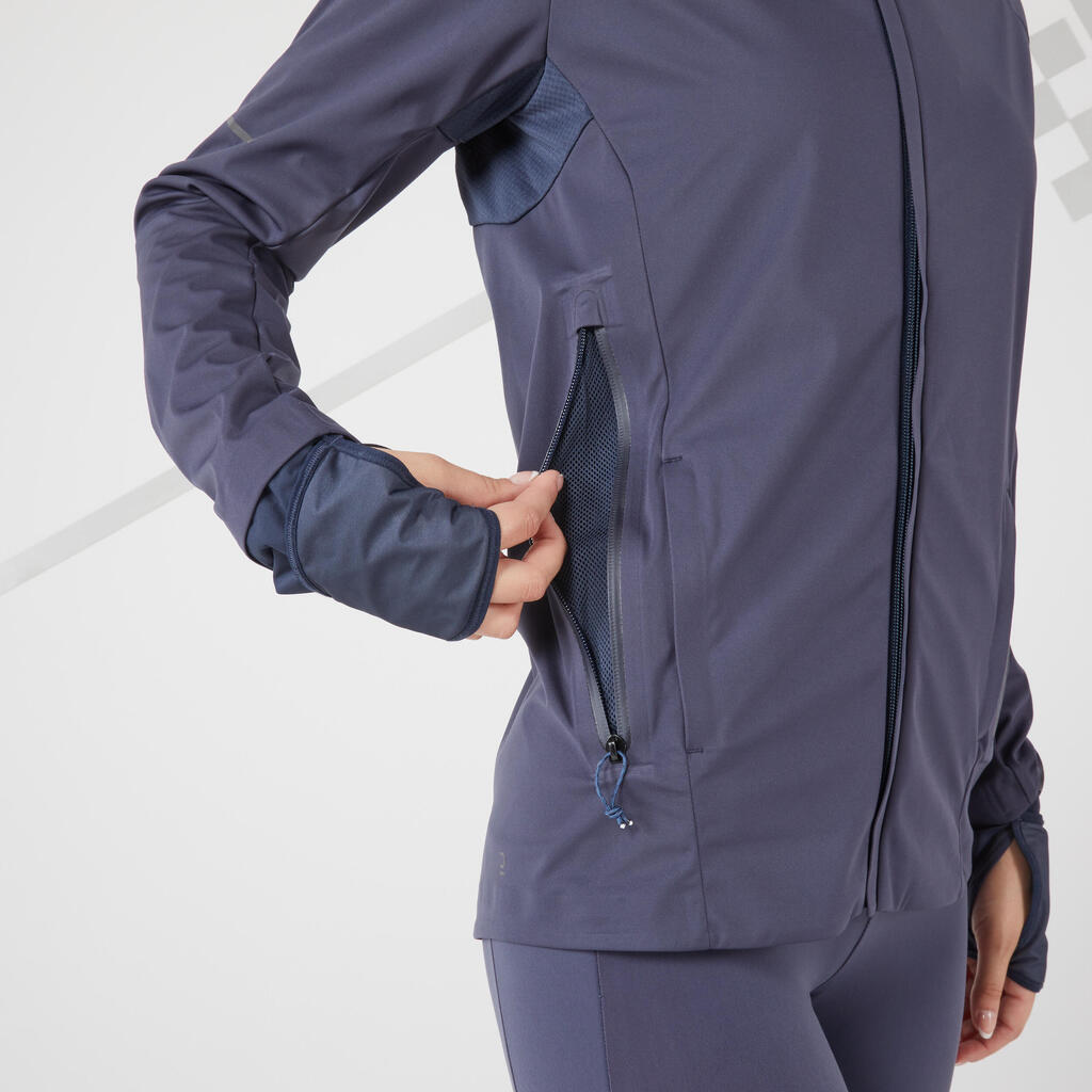 Laufjacke Winter Kiprun Warm Regul wasserabweisend winddicht Damen blau 