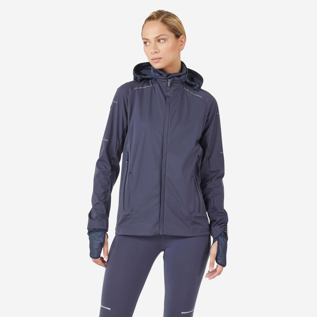 KIPRUN WARM REGUL WOMEN'S RUNNING JACKET BLUE