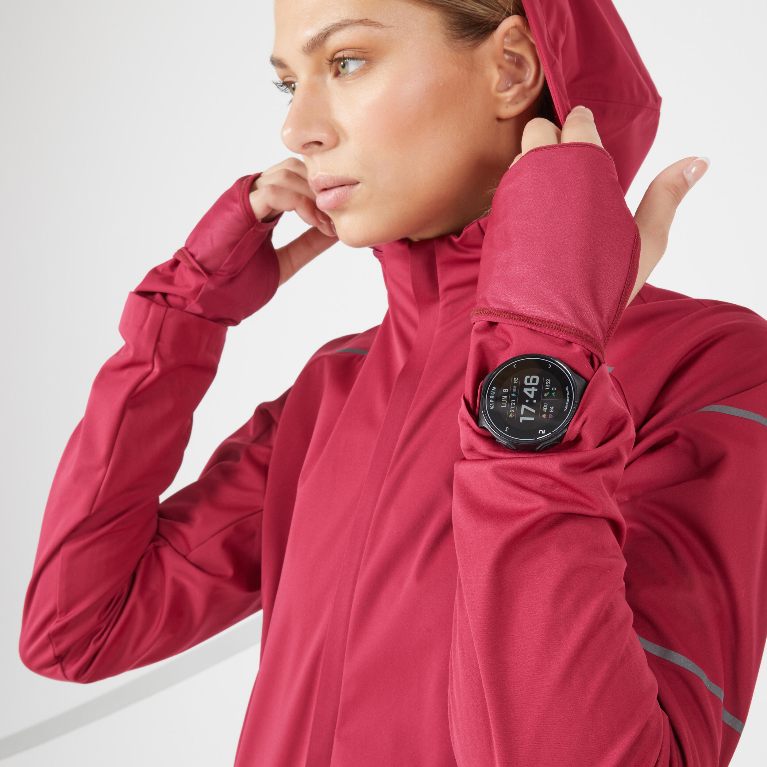 WARM REGUL WOMEN'S RUNNING JACKET BURGUNDY 5/10