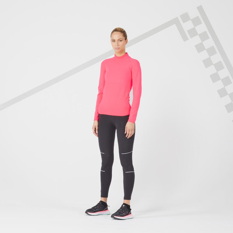 Laufshirt langarm Damen nahtlos - Skincare rosa