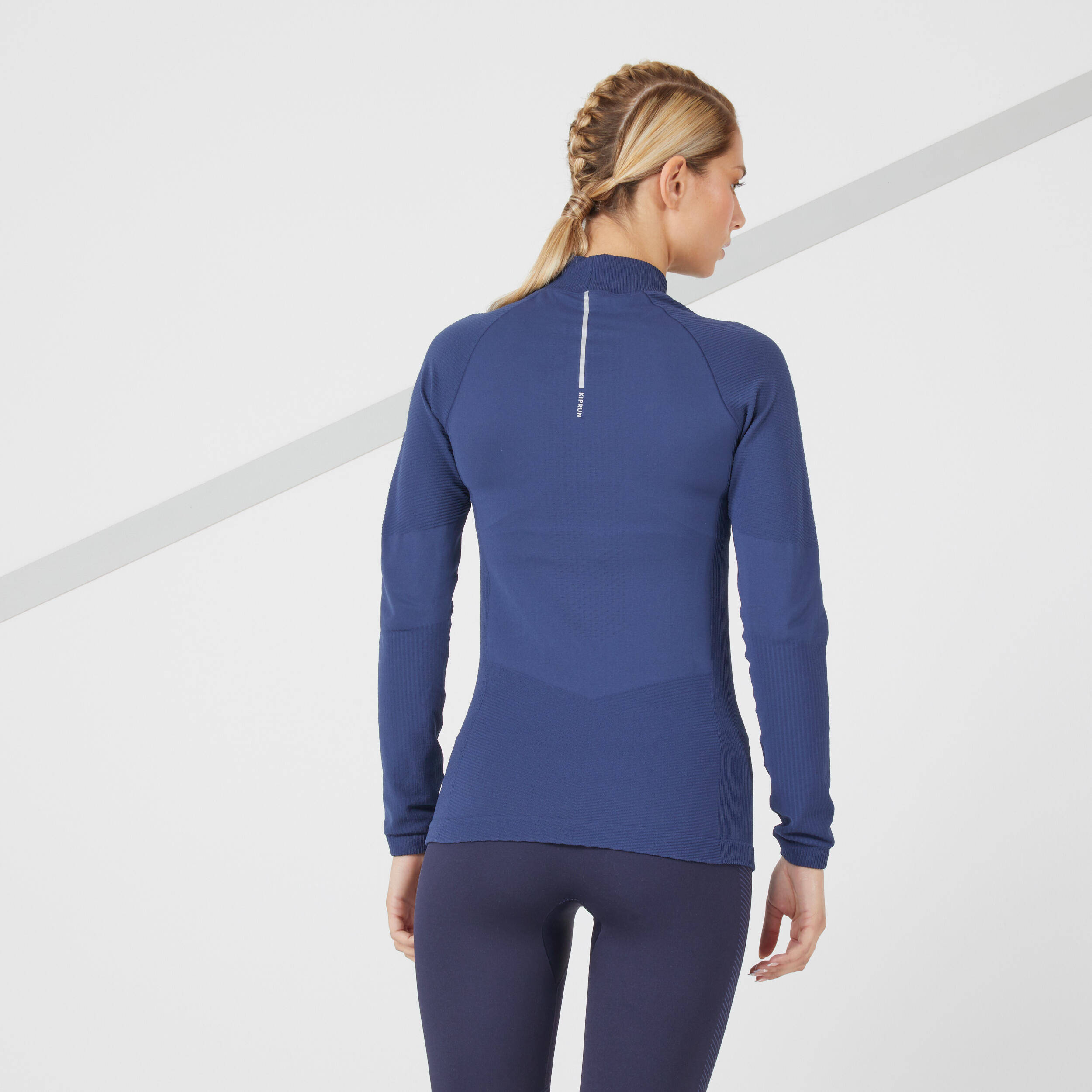 Run 500 Slim Women's Seamless Long-Sleeved Running T-shirt - blue -  3