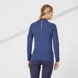 KIPRUN SKINCARE WOMEN'S LONG-SLEEVED SEAMLESS RUNNING T-SHIRT - BLUE