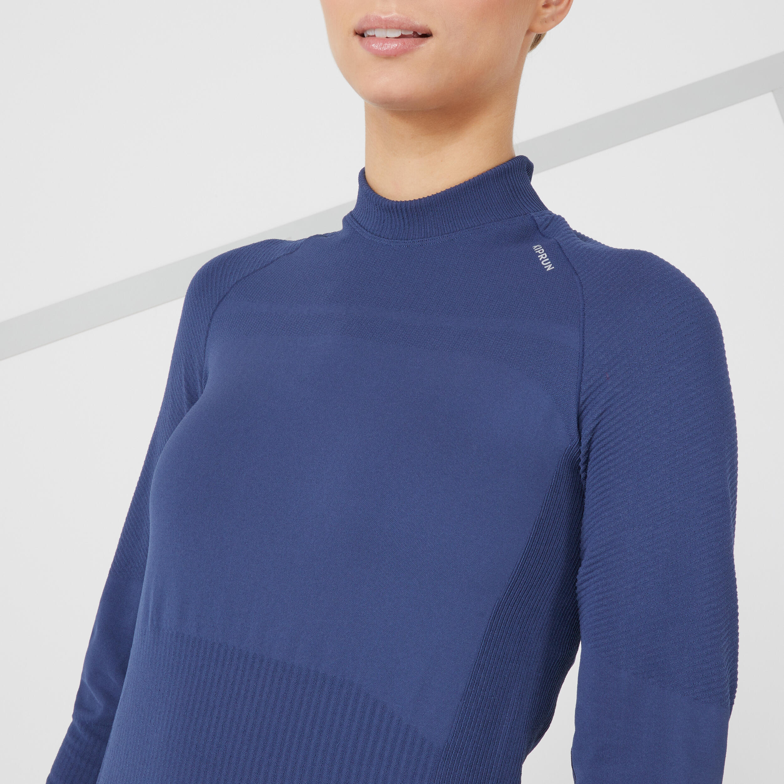 Camiseta running manga larga sin costuras Mujer Kiprun Skincare azul 5/7