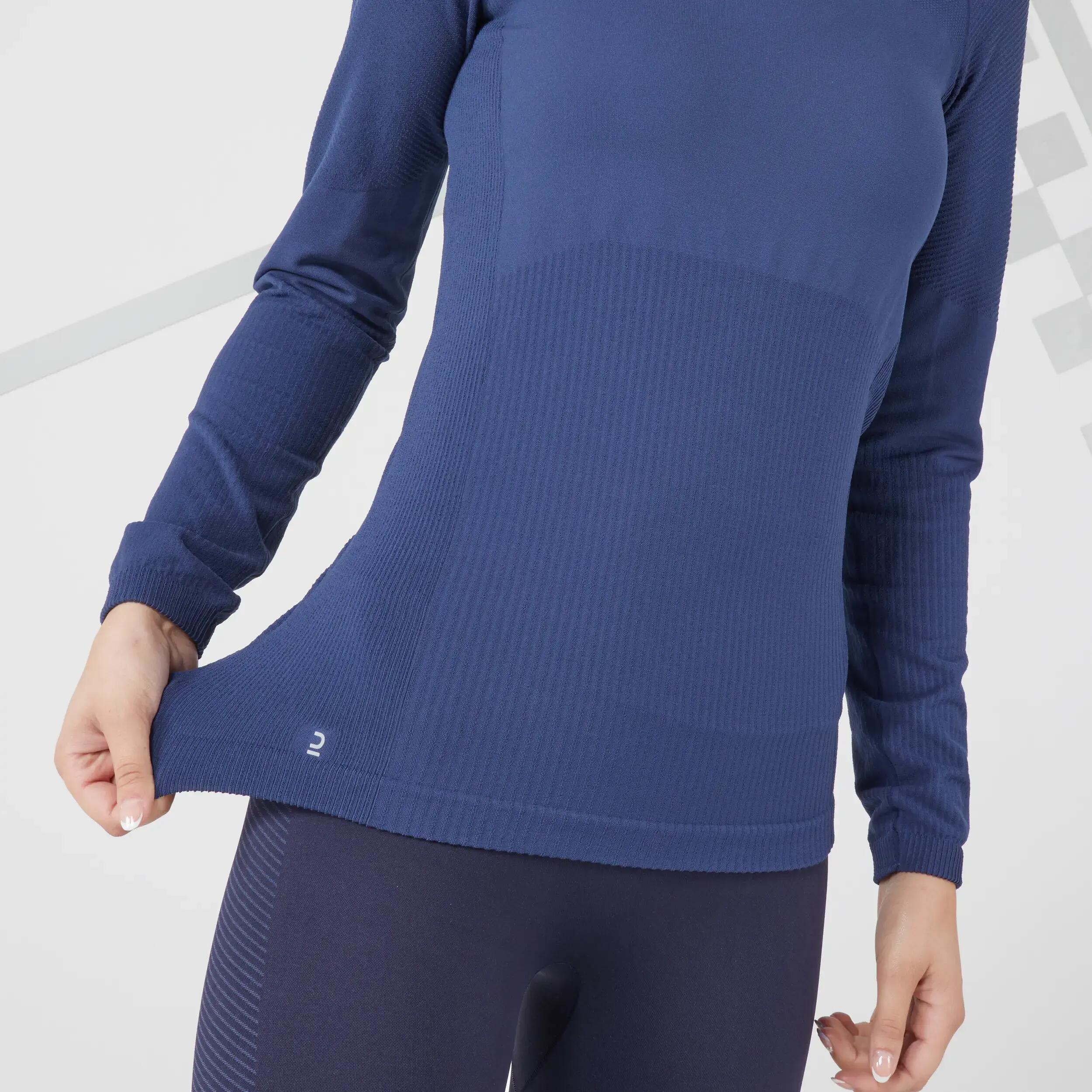 Run 500 Slim Women's Seamless Long-Sleeved Running T-shirt - blue -  5