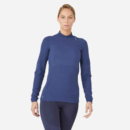 Modra ženska tekaška majica z dolgimi rokavi KIPRUN SKINCARE 