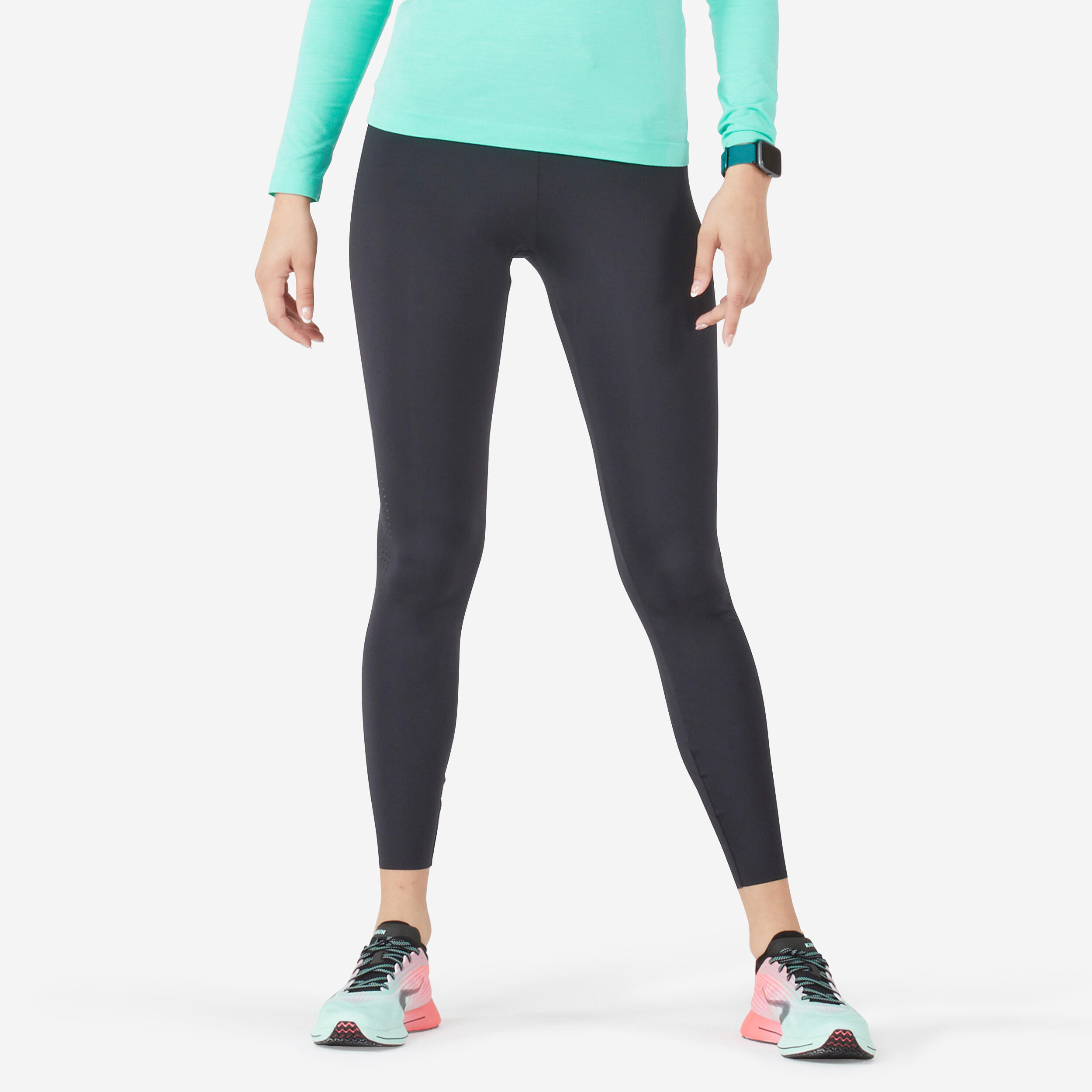 Leggings da corsa e da trail per donna - KIPRUN Run 900 Nero chiaro