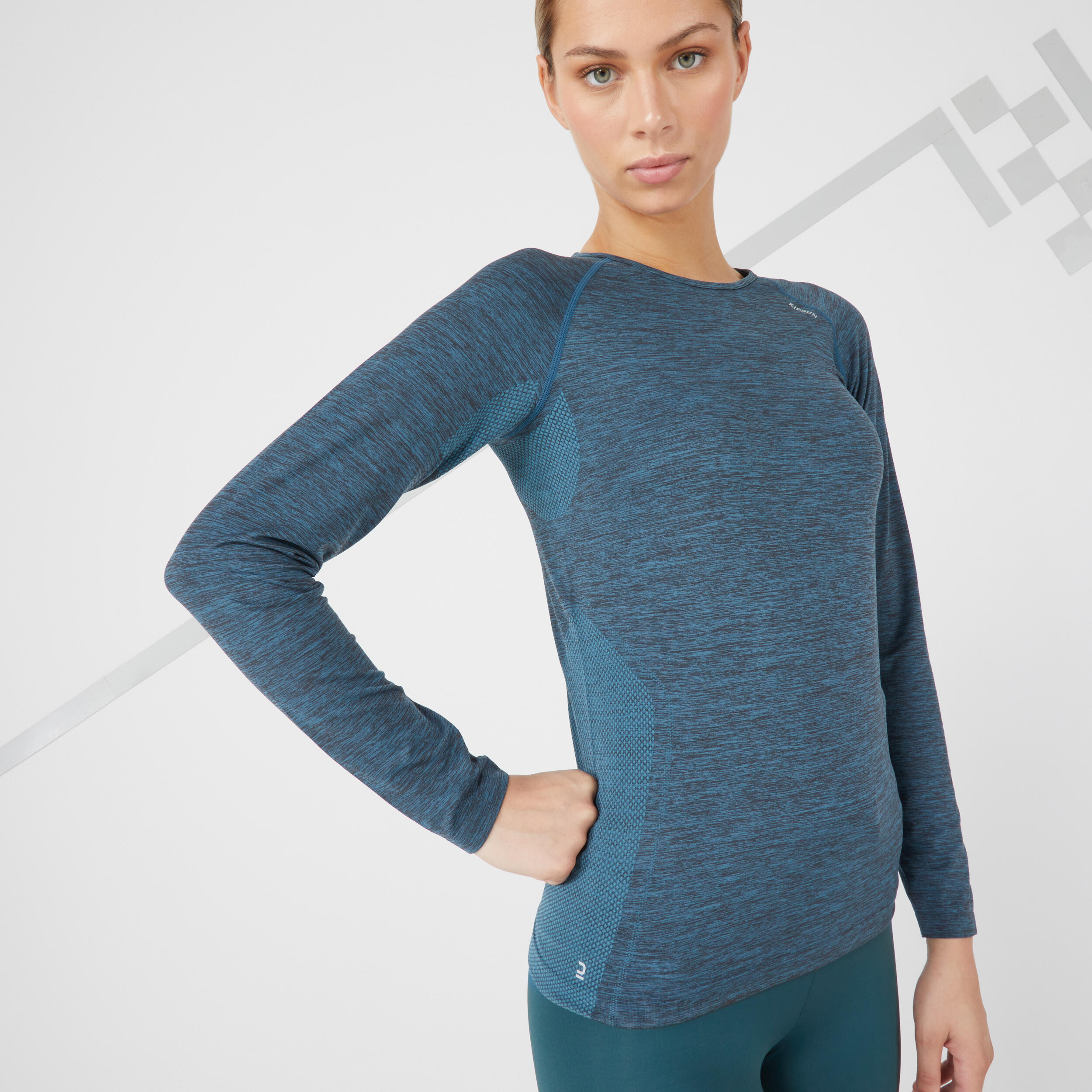 KIPRUN SKINCARE LIGHT WOMEN'S RUNNING BREATHABLE LONG-SLEEVED T-SHIRT - EMERALD 4/9