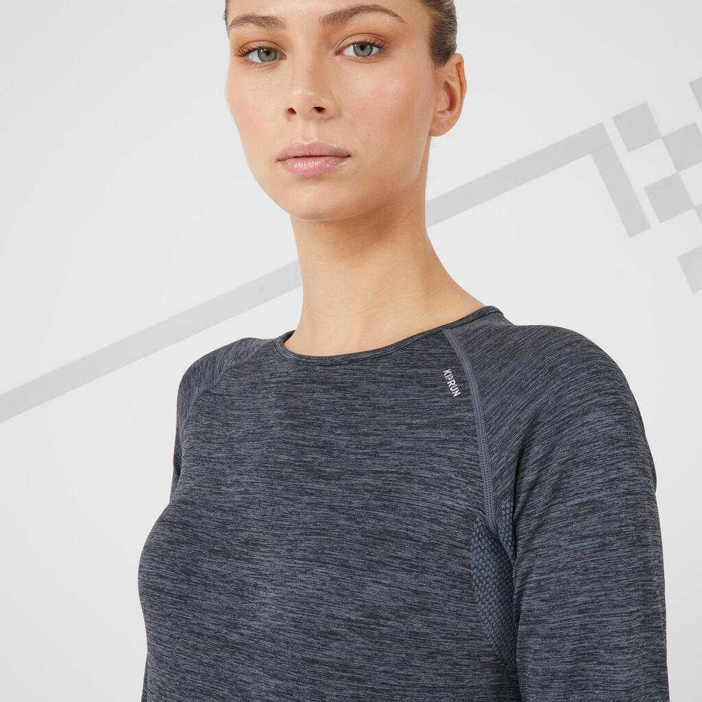 Laufshirt langarm Damen atmungsaktiv - Skincare Light hellblau 