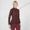 Laufshirt langarm Damen seamless Kiprun Skincare bordeaux 